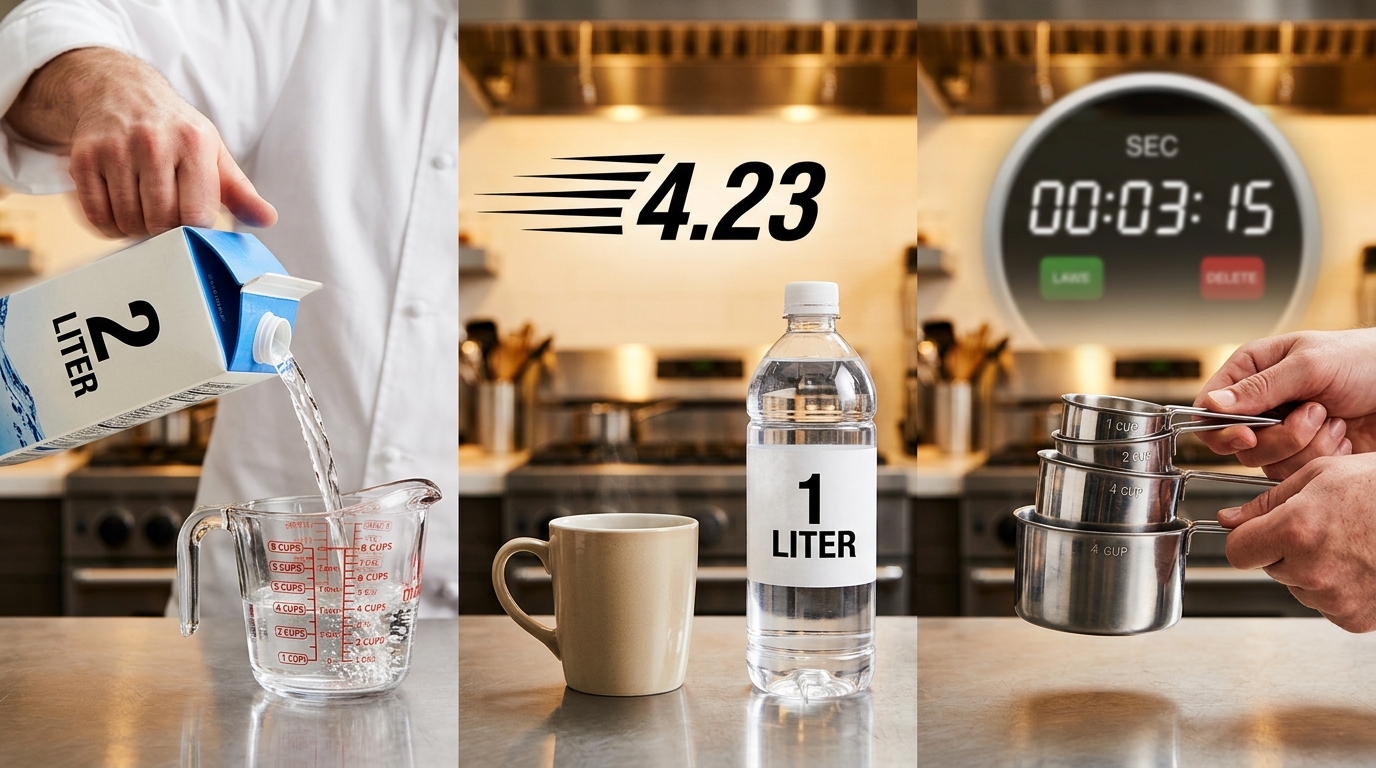 how many cups in a liter